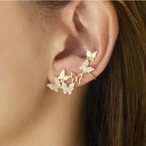Butterfly Cuff‎ Rhinestone for Left Ear